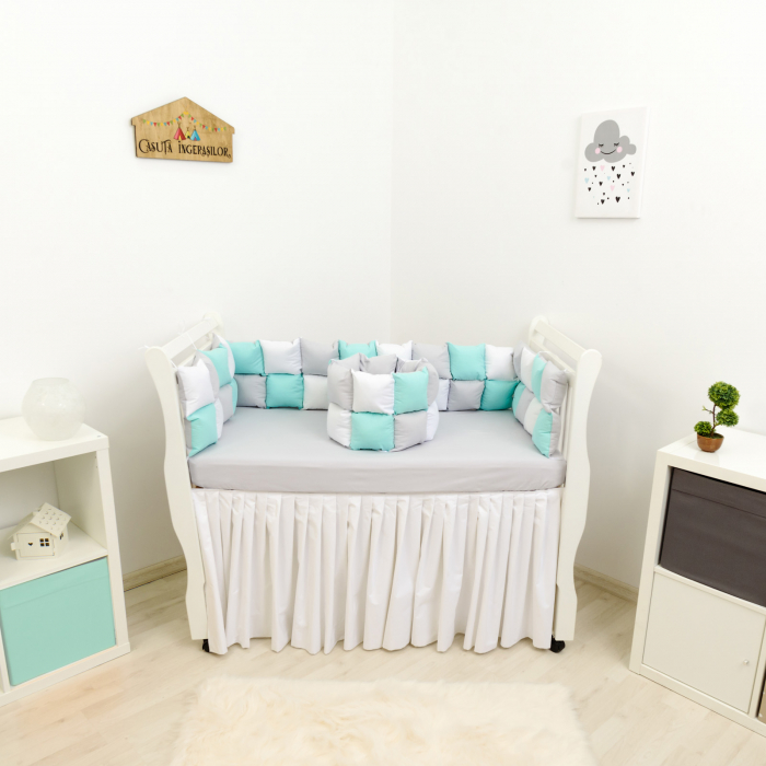 Set patut patchwork turcoaz/gri/alb [1]