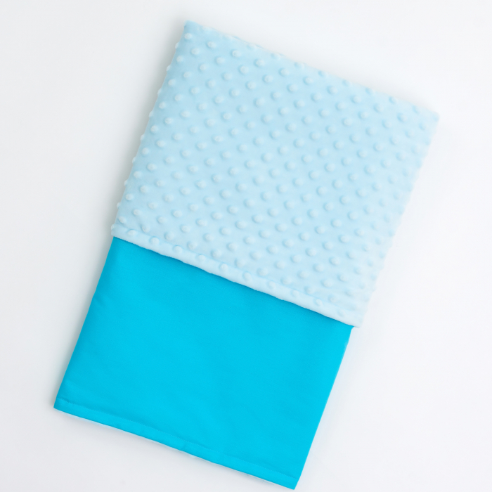 Patura bebelus bumbac/minky - turcoaz/bleu [1]