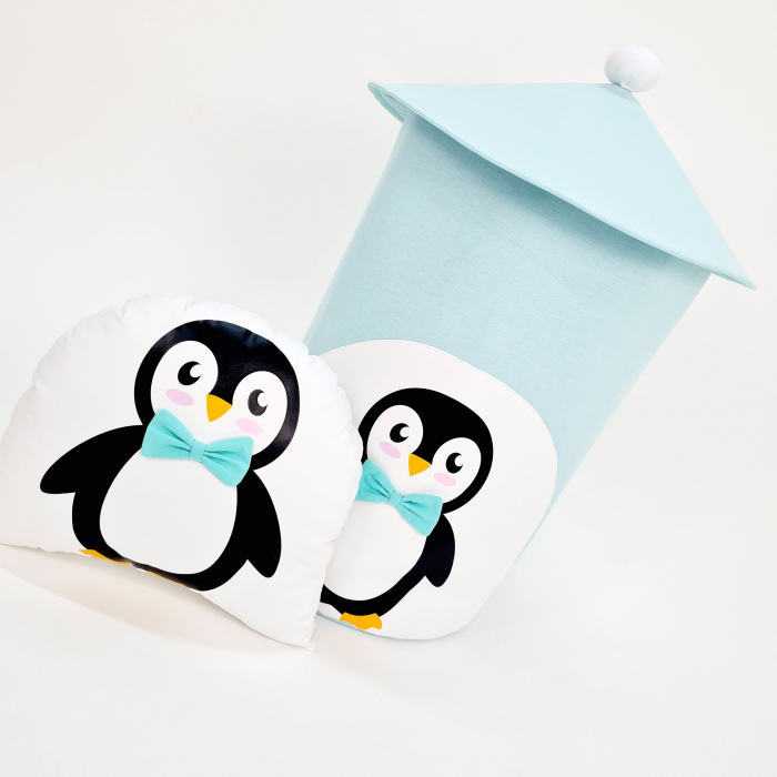Cos jucarii Pinguin turcoaz [5]
