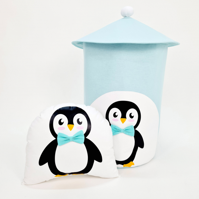 Cos jucarii Pinguin turcoaz [1]