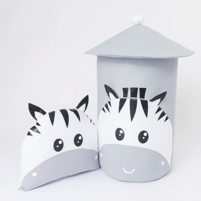 Set cos jucarii si perna animata - Zebra [2]