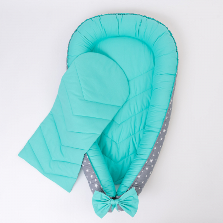 Baby Nest - Cosulet pentru bebe Stele/Turcoaz