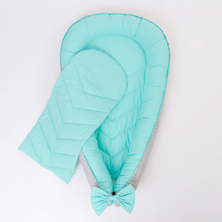Baby Nest - Cosulet pentru bebe Turcoaz bulinute