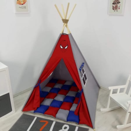 Reduceri corturi de joaca - Cort teepee de joaca tematica Spiderman