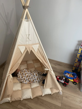 Cort teepee de joaca bej-ivoire [7]