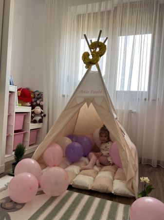 Cort teepee de joaca bej-ivoire [5]