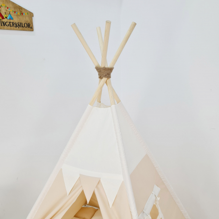 Cort teepee de joaca bej-ivoire [1]