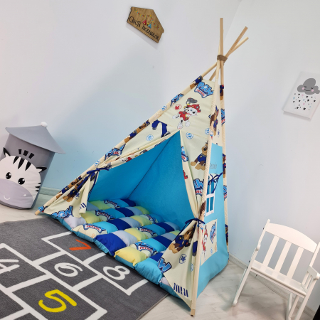 Cort teepee de joaca Patrula Catelusilor - turcoaz [3]