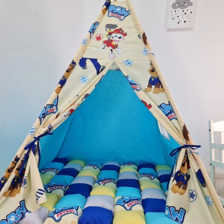 Cort teepee de joaca Patrula Catelusilor - turcoaz [2]