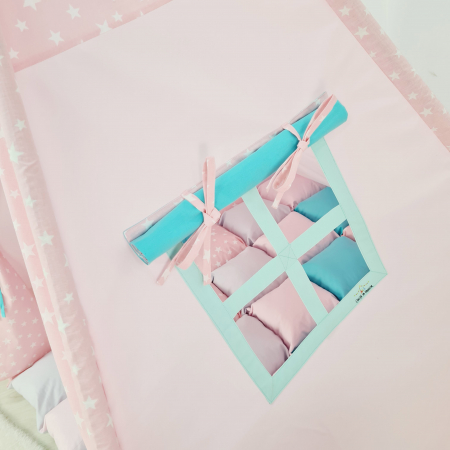 Cort teepee de joaca Milky stars Pink&White [2]
