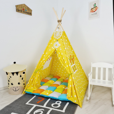 Reduceri corturi de joaca - Cort teepee de joaca stele white&yellow