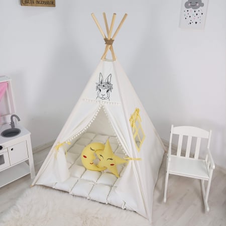 Cort teepee de joaca ivoire bunny