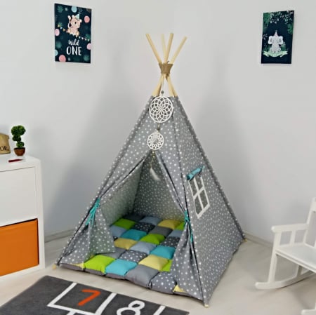 Reduceri corturi de joaca - Cort teepee de joaca tematica stele