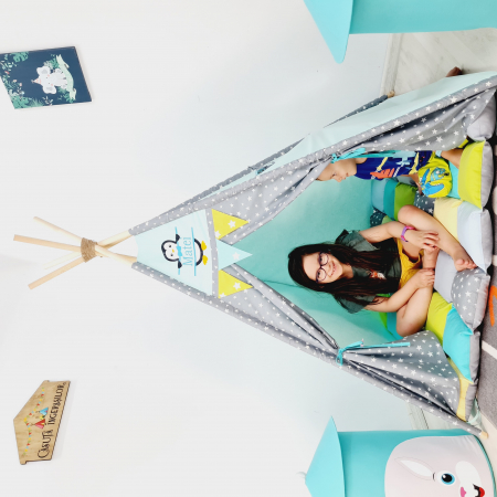 Cort teepee de joaca Milky Stars Pinguin [8]