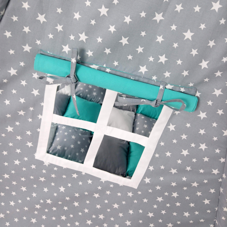 Cort teepee de joaca Milky stars&white [3]