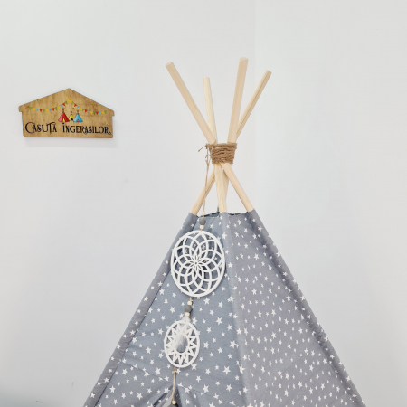 Cort teepee de joaca Milky white&gray [1]