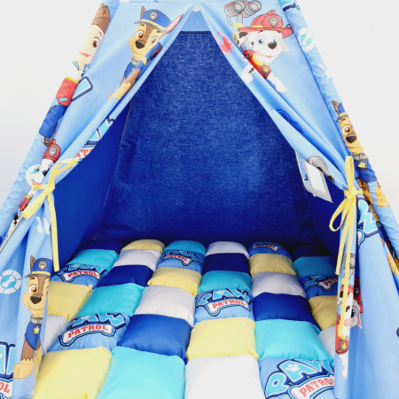 Cort teepee de joaca Patrula Catelusilor - albastru [3]