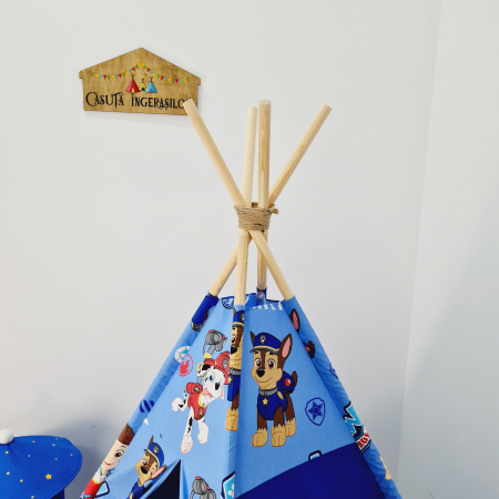 Cort teepee de joaca Patrula Catelusilor - albastru [1]