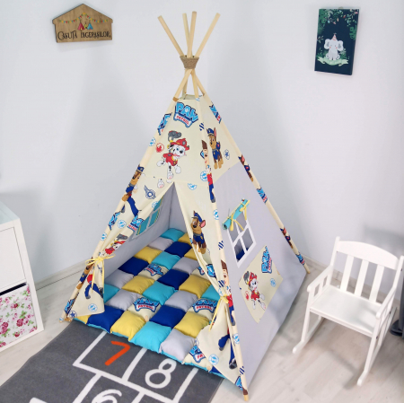 Cort teepee de joaca Patrula Catelusilor - gri deschis [2]