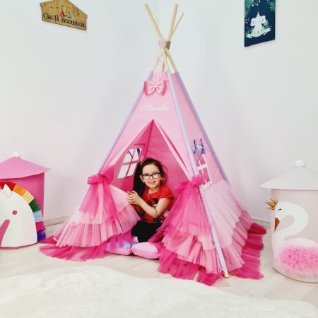 Cort teepee de joaca Printesa Pink&Purple [5]