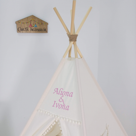 Cort teepee de joaca ruffle printesa ivoire [1]