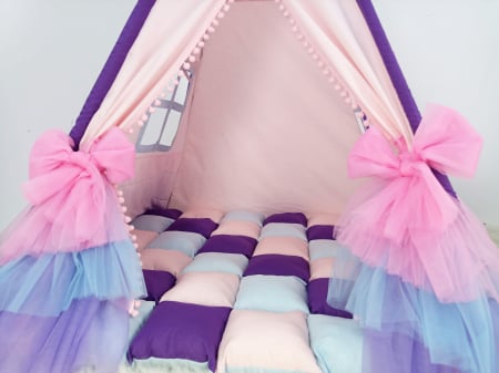 Cort teepee de joaca ruffle printesa [3]