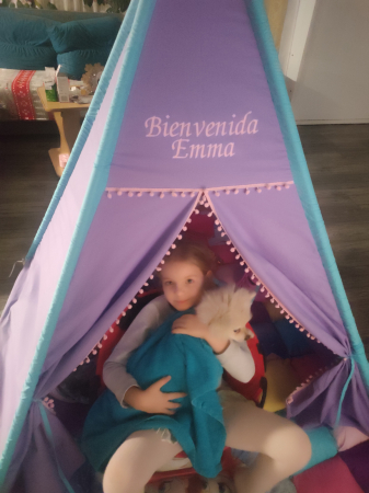 Cort teepee de joaca Regatul de gheata - Anna si Elsa lila [10]