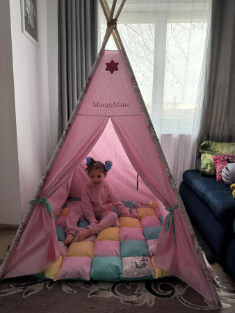 Cort teepee de joaca unicorni rozpersonalizat [6]