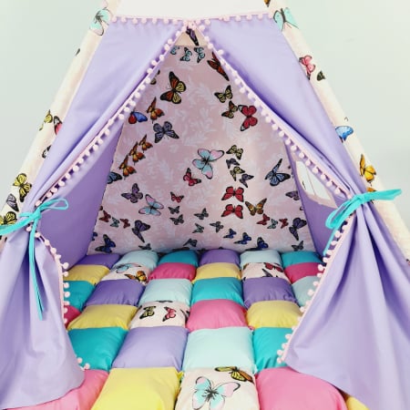 Cort teepee de joaca valsul fluturilor lila [3]