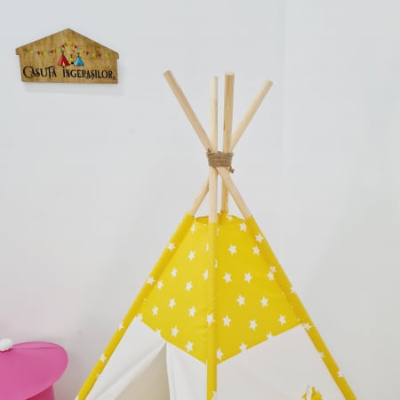 Cort teepee de joaca Yellow Stars 2 [5]