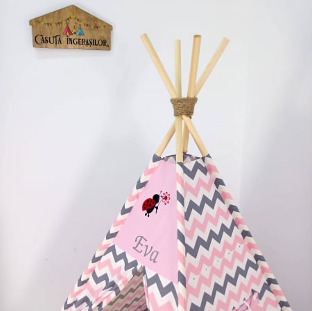 Cort teepee de joaca zig-zag buburuza [1]