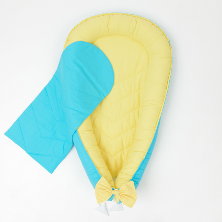 Baby Nest - Cosulet pentru bebe Galben/Turcoaz albastru
