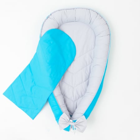 Baby Nest - Cosulet pentru bebe Gri/Turcoaz albastru