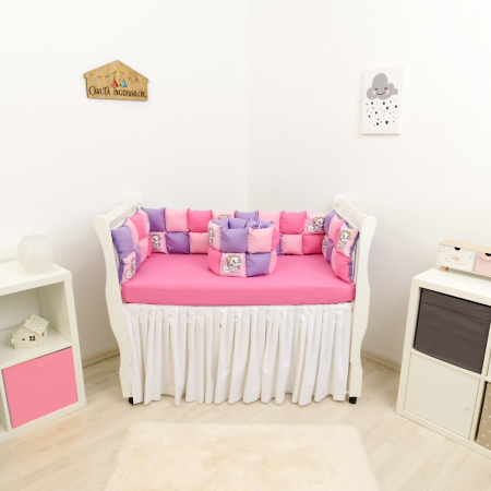 Protectii patut patchwork - Set patut patchwork Pisicuta Marie