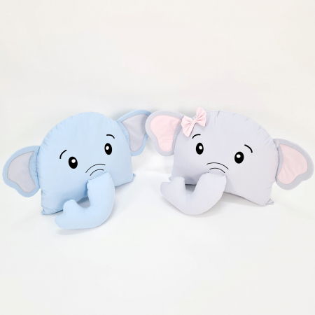Pernute animate - Set perne Elefanti gri / bleu - gri / roz