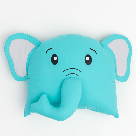 Pernuta animata elefant turcoaz baietel