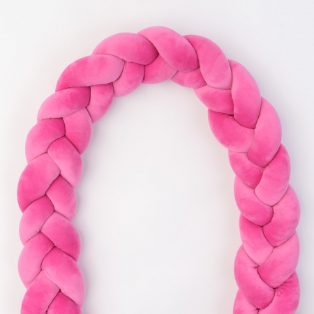 Protectii patut impletite - Protectie pat si patut impletita fucsia