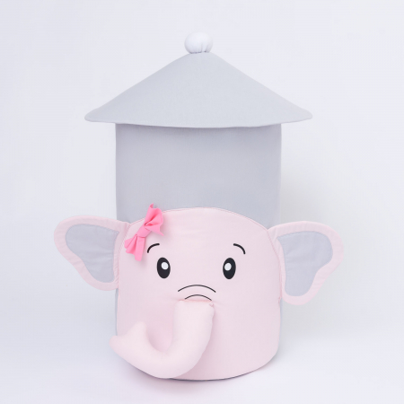 Set cos jucarii si perna animata - Elefant roz [2]