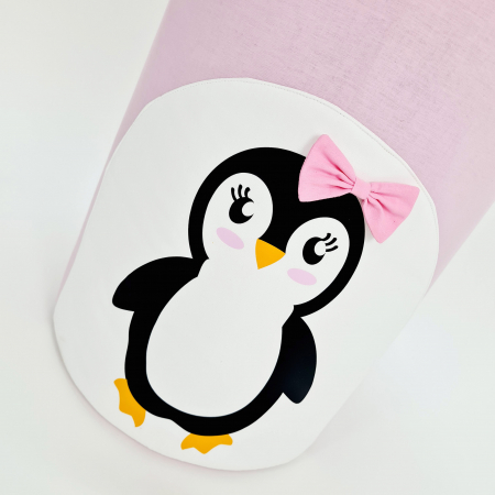 Set cos jucarii si perna animata - Pinguin roz [4]