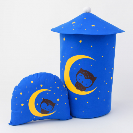 Cosuri jucarii - Set cos jucarii si perna animata - Bufnita