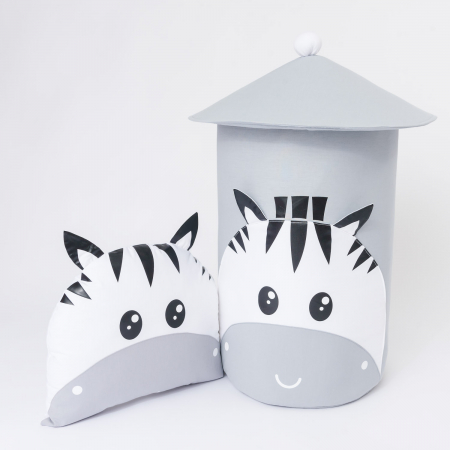 Set cos jucarii si perna animata - Zebra [1]