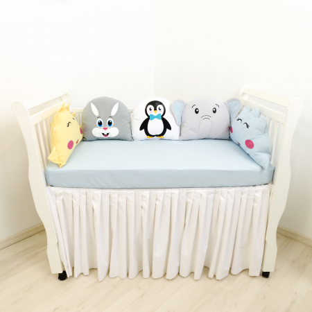 Textile pentru patut bebe - Set laterale patut animate 4