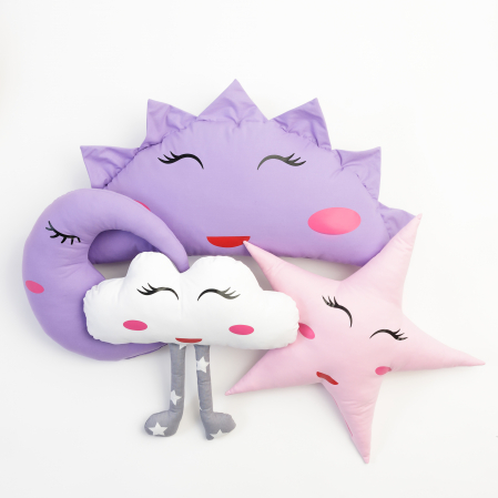 Set pernute animate luna, stea, nor, soare