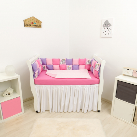 Protectii patut patchwork - Set patut patchwork Pisicuta Marie