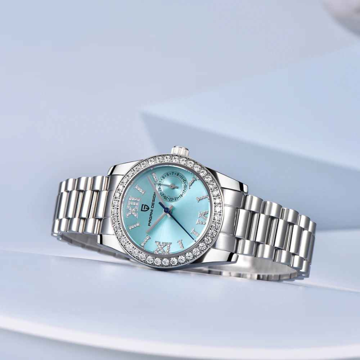 Ceas Damă PAGANI DESIGN PD-1776 Ice Blue, VH65, Safir, 100M, 32mm [5]