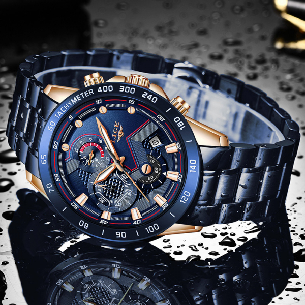 Ceas barbatesc Business Elegant Cronograf Elegant Otel Inoxidabil Quartz [6]