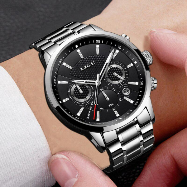 Ceas barbatesc Cronograf Quartz Otel inoxidabil Business Elegant [4]