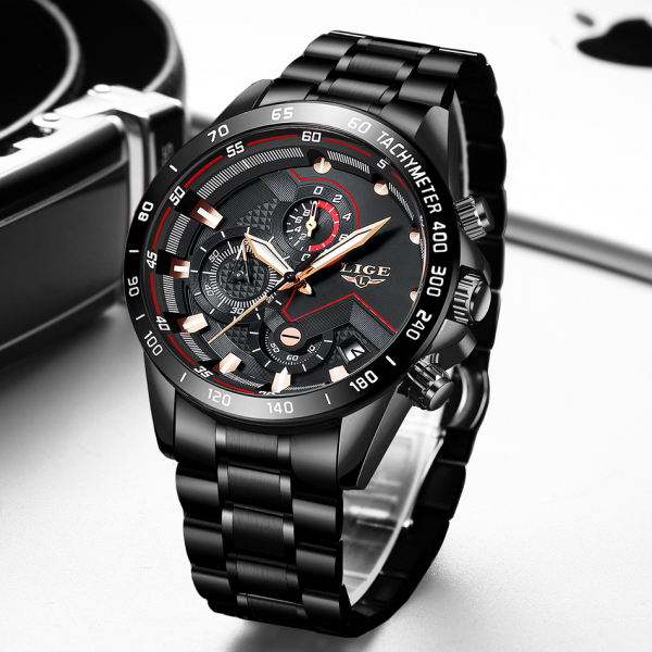 Ceas de mana barbatesc Casual Cronograf Quartz Otel inoxidabil [3]