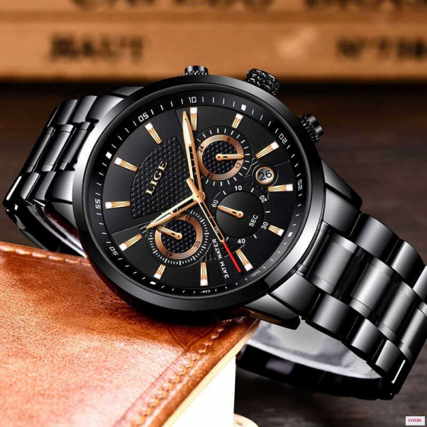 Ceas de mana barbati Fashion Luxury Mecanism Quartz Otel inoxidabil [5]