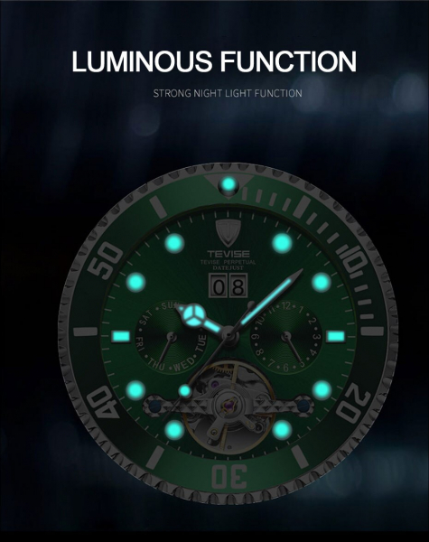 Ceas mecanic automatic Tevise, Ceas pentru barbati, Skeleton, Tourbillon [4]